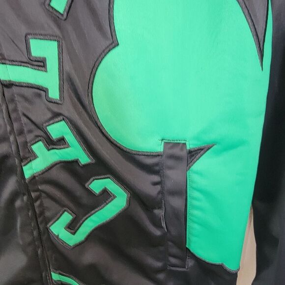 Boston Celtics NBA Mens Jacket Black Green Zipper Size Small UNK Blue Label - Picture 3 of 9